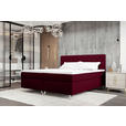 BOXSPRINGBETT 180/200 cm  in Weinrot  - Chromfarben/Weinrot, KONVENTIONELL, Textil/Metall (180/200cm) - Carryhome