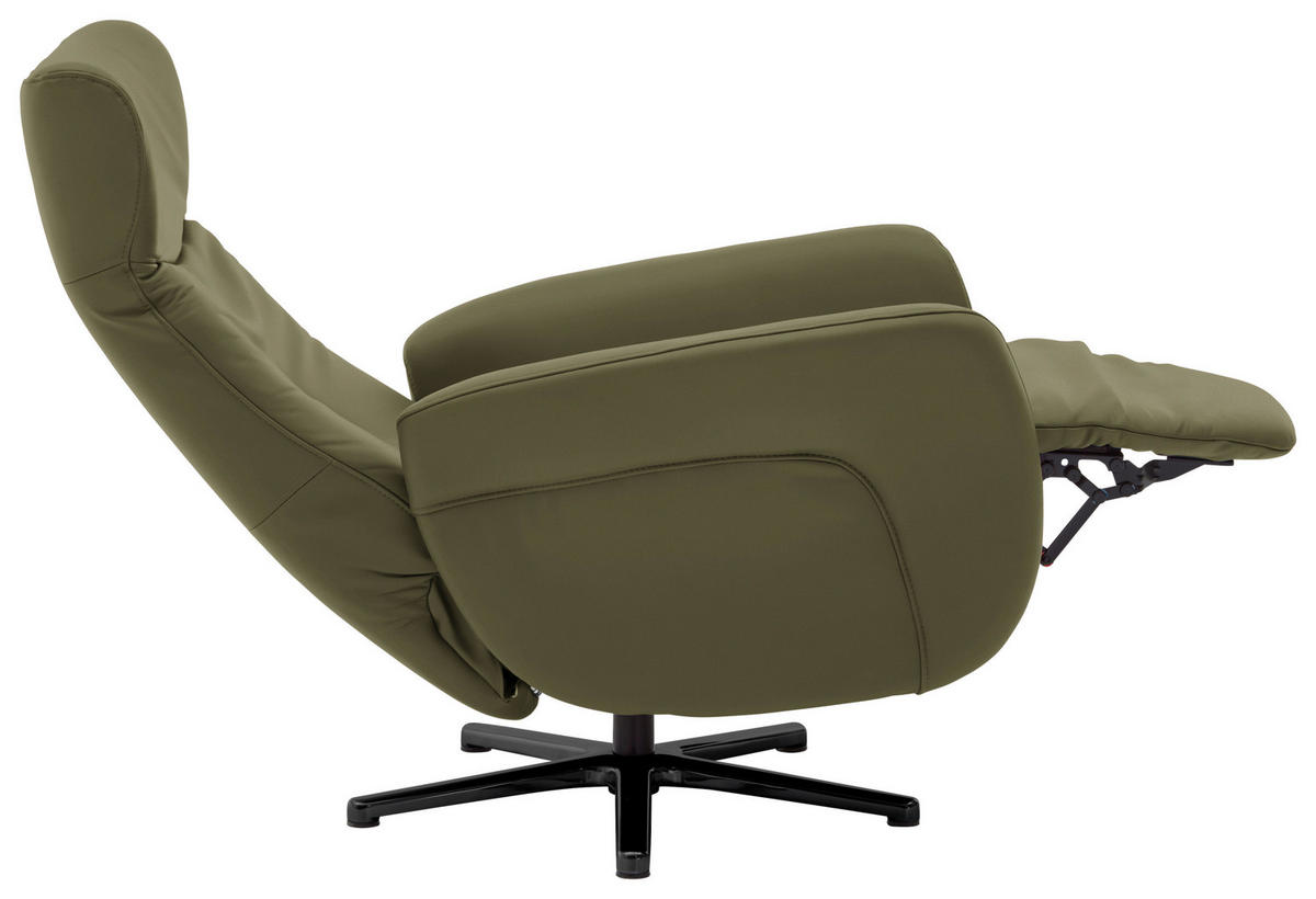 RELAXSESSEL in Leder Grün  - Schwarz/Grün, Design, Leder/Metall (76/112/83cm) - Beldomo Speed