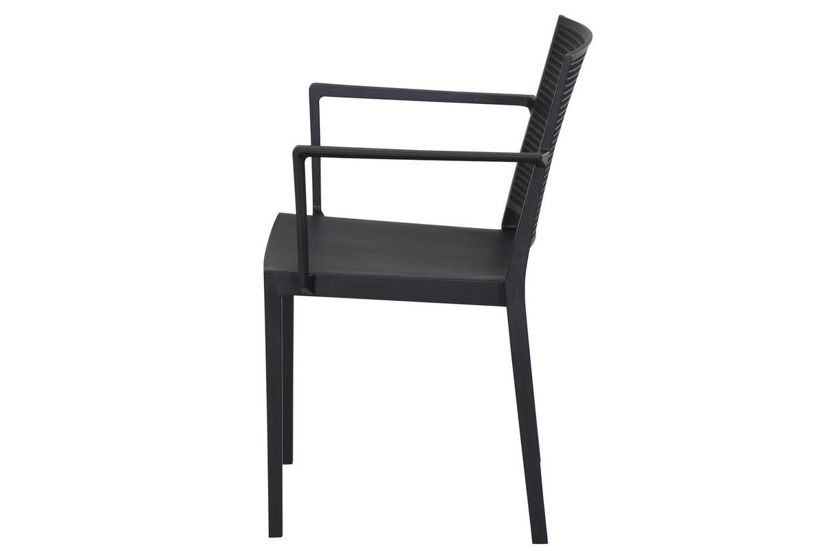 GARTENGARNITUR 3-teilig Stahl  - Anthrazit, Basics, Kunststoff/Metall (80/80/80cm) - Siena Garden