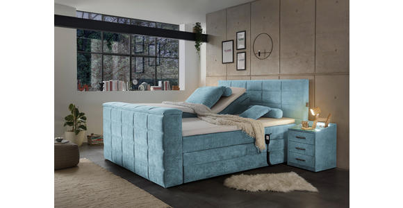 BOXSPRINGBETT 180/200 cm  in Blau  - Blau, KONVENTIONELL, Textil (180/200cm) - Carryhome