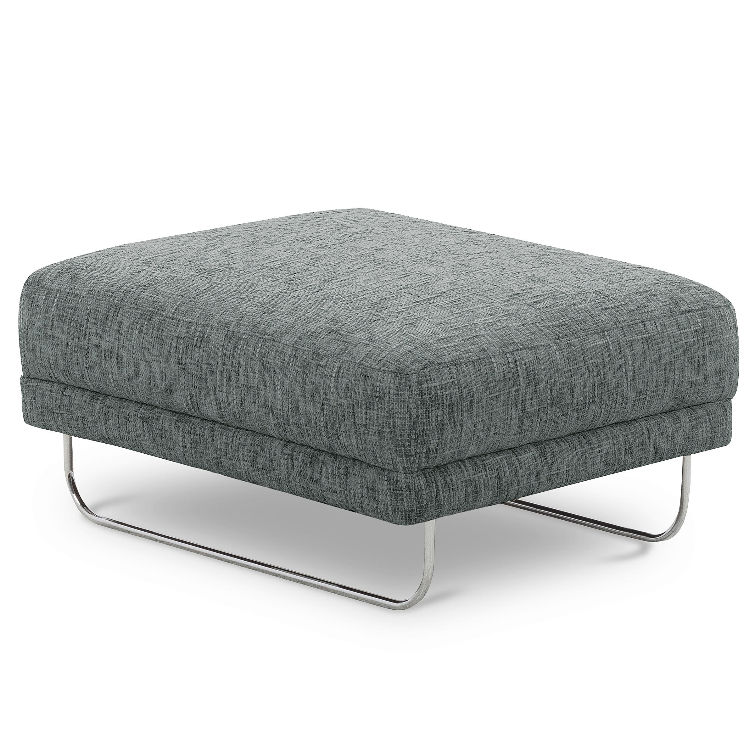 HOCKER Textil Anthrazit  - Chromfarben/Anthrazit, Design, Textil/Metall (96/45/80cm) - Livetastic