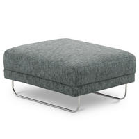 HOCKER Textil Anthrazit  - Chromfarben/Anthrazit, Design, Textil/Metall (96/45/80cm) - Livetastic