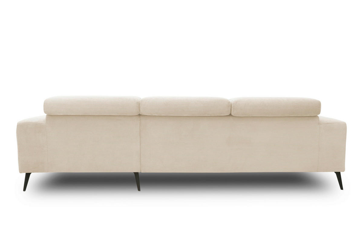 ECKSOFA TRENTO Creme Mikrofaser  - Dunkelgrau/Creme, MODERN, Textil/Metall (287/175cm) - MID.YOU