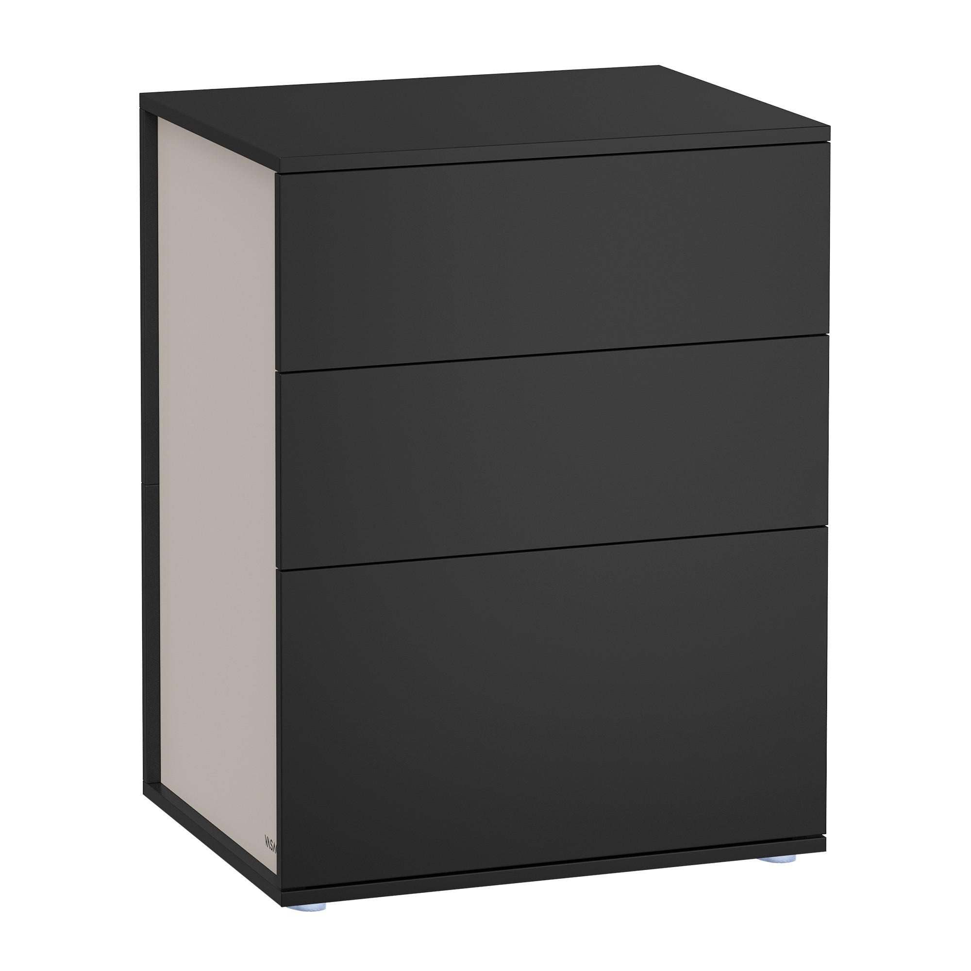 Mid.you Nachttisch Schwarz, Beige 45x58.7x35 cm