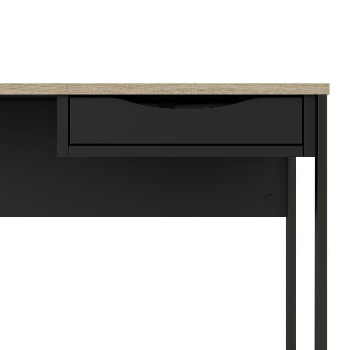 SCHREIBTISCH 130/48,4/76,8 cm  in Schwarz  - Schwarz, MODERN, Holzwerkstoff/Metall (130/48,4/76,8cm) - MID.YOU