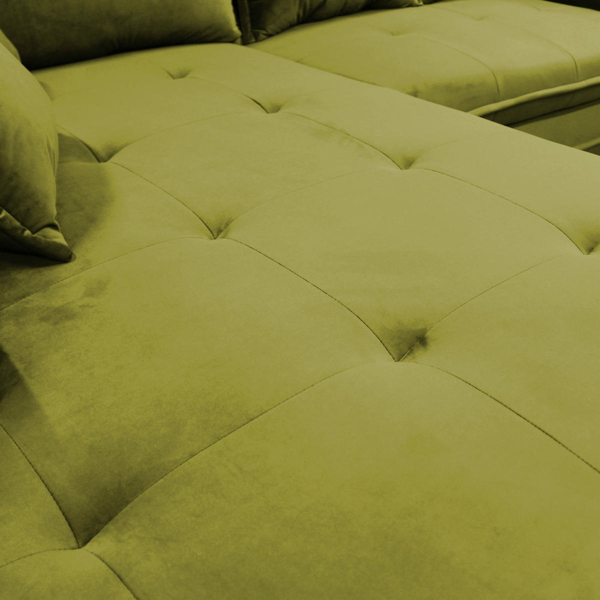 ECKSCHLAFSOFA  mit Rücken echt, Armteil links Velours Hellgrün  - Schwarz/Hellgrün, Design, Textil/Metall (187/277cm) - Livetastic