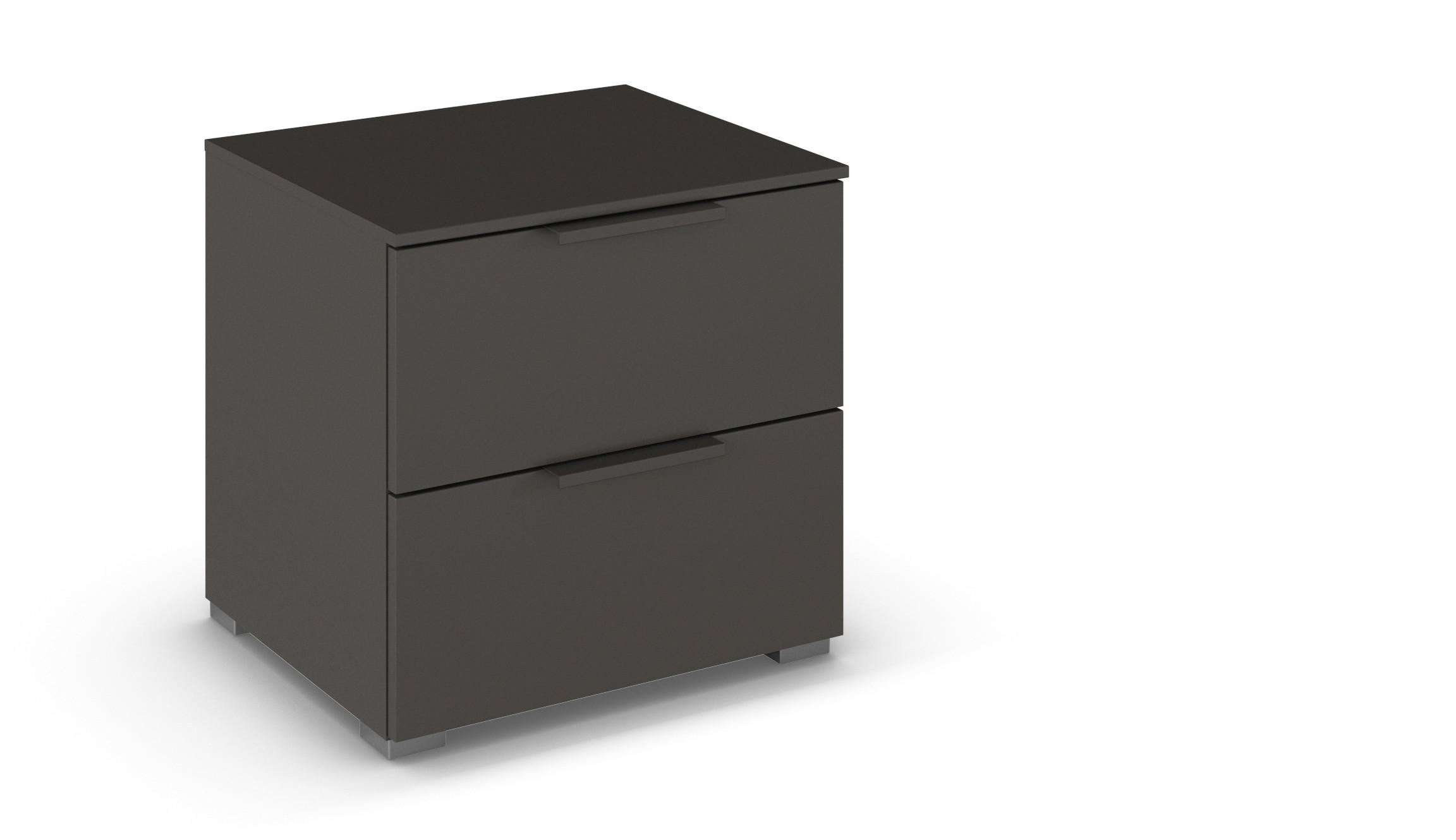 NACHTSCHRANK 50/49/42 cm  - Silberfarben/Graphitfarben, Trend, Holzwerkstoff/Metall (50/49/42cm) - Novel