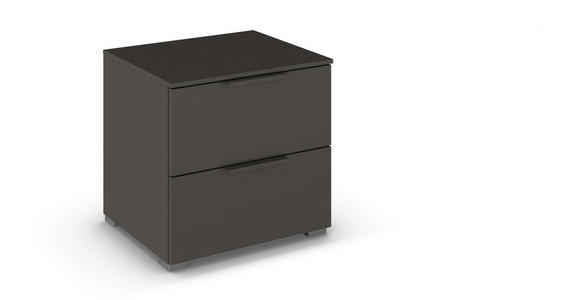 NACHTSCHRANK 50/49/42 cm - Silberfarben/Graphitfarben, Trend, Holzwerkstoff/Metall (50/49/42cm) - Novel