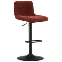 BARHOCKER Webstoff Schwarz, Rotbraun Eisen Stoffauswahl, Sitzfläche 360° drehbar  - Rotbraun/Schwarz, Design, Textil/Metall (45/88-109,5/50cm) - home24