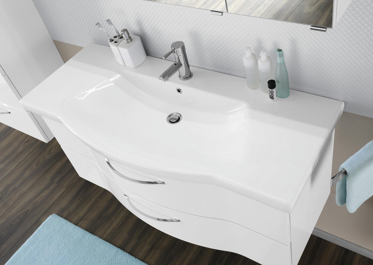 BADEZIMMER  in 97 cm  - Weiß, KONVENTIONELL, Holzwerkstoff (97cm) - Sadena