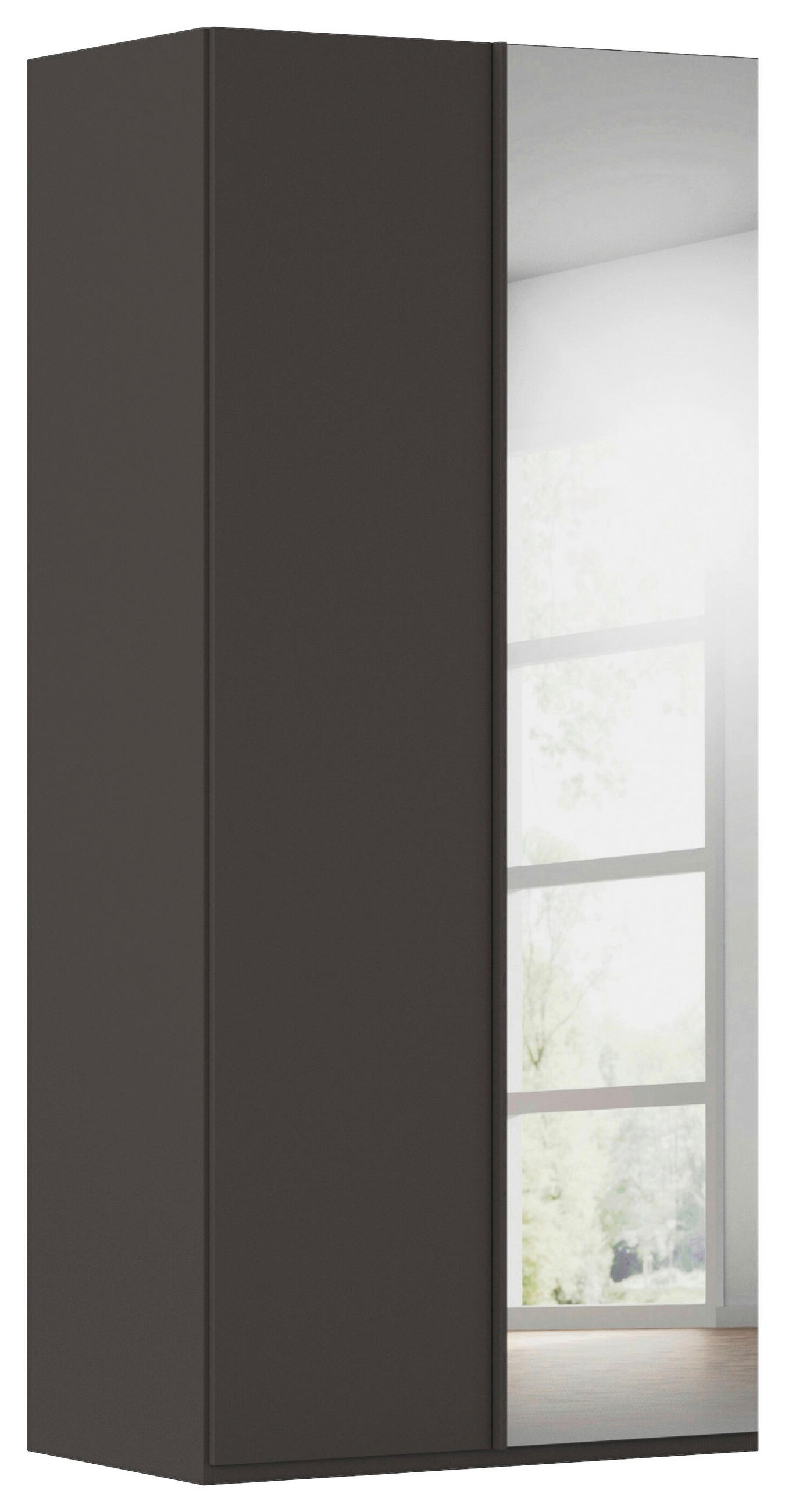 DREHTÜRENSCHRANK 101/223/61 cm,  in Graphitfarben, 2-türig  - Graphitfarben, Basics, Glas/Holzwerkstoff (101/223/61cm) - Novel