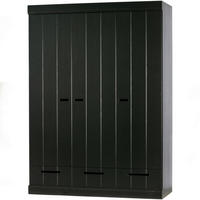 DREHTÜRENSCHRANK  in Schwarz  - Schwarz, Design, Holz (140/195/53cm) - Livetastic