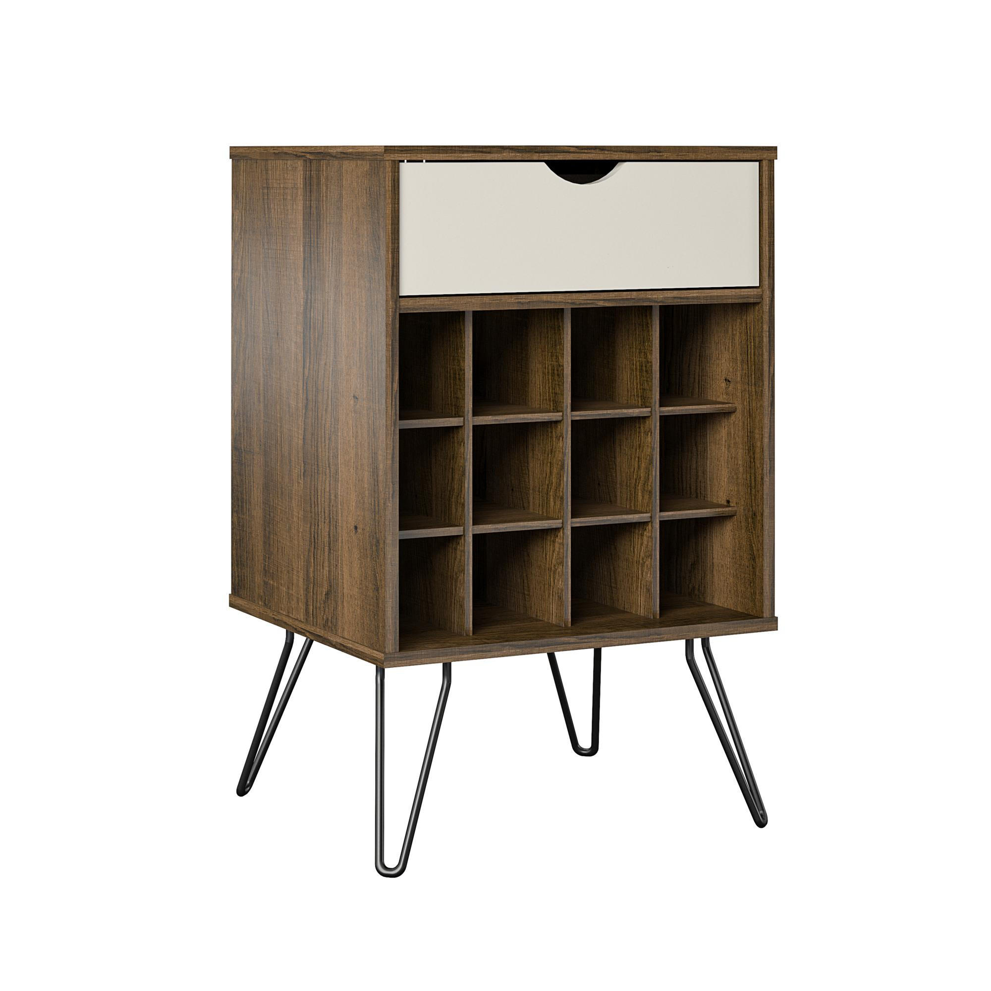 WEINREGAL  - Eichefarben/Dunkelbraun, Design, Holzwerkstoff/Metall (51/80/45cm) - MID.YOU