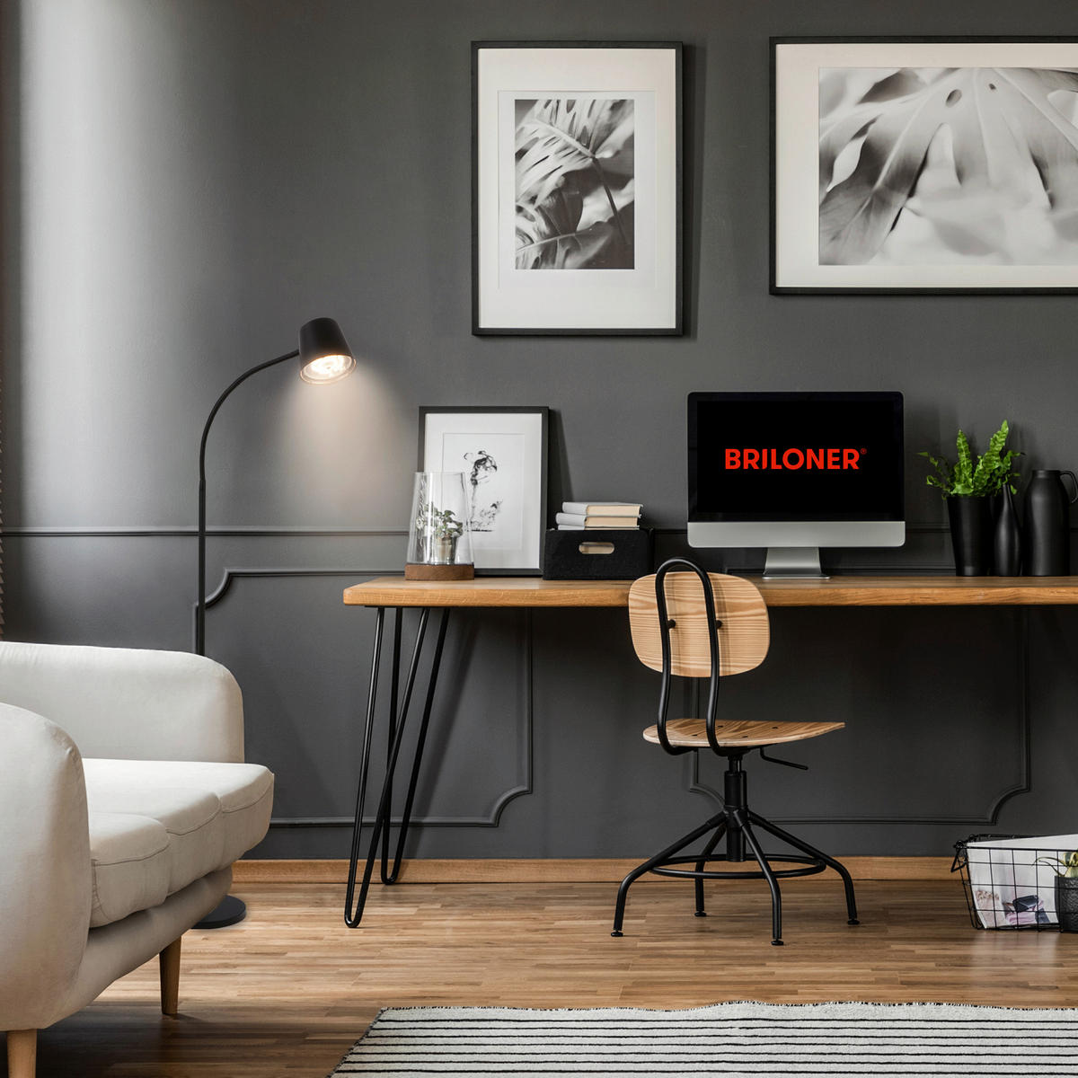 AKKU-STEHLEUCHTE 21/126 cm    - Schwarz, Design, Kunststoff/Metall (21/126cm)