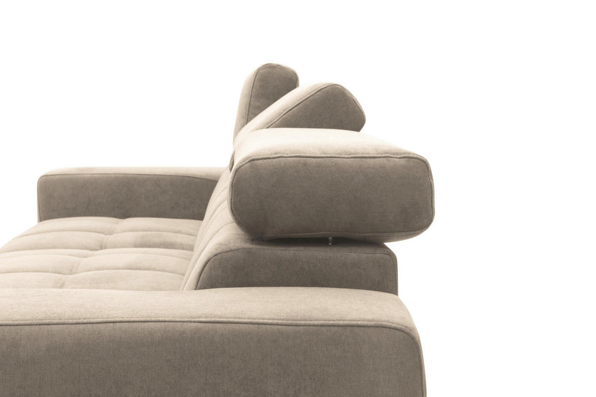 ECKSOFA TRENTO Taupe Mikrofaser  - Taupe/Dunkelgrau, MODERN, Textil/Metall (287/175cm) - MID.YOU