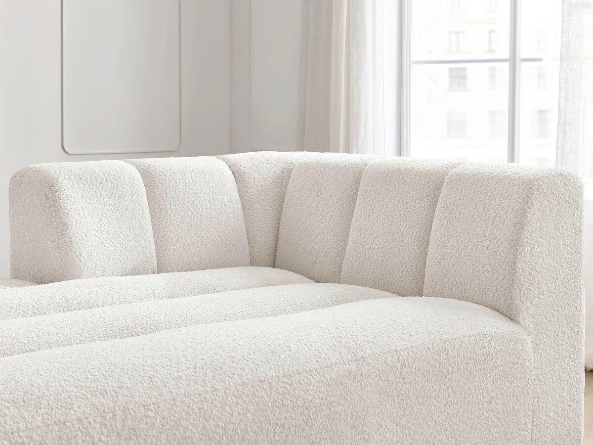 SOFAELEMENT ANNECY Bouclé Weiß  - Schwarz/Weiß, MODERN, Kunststoff/Textil (120/72/170cm)