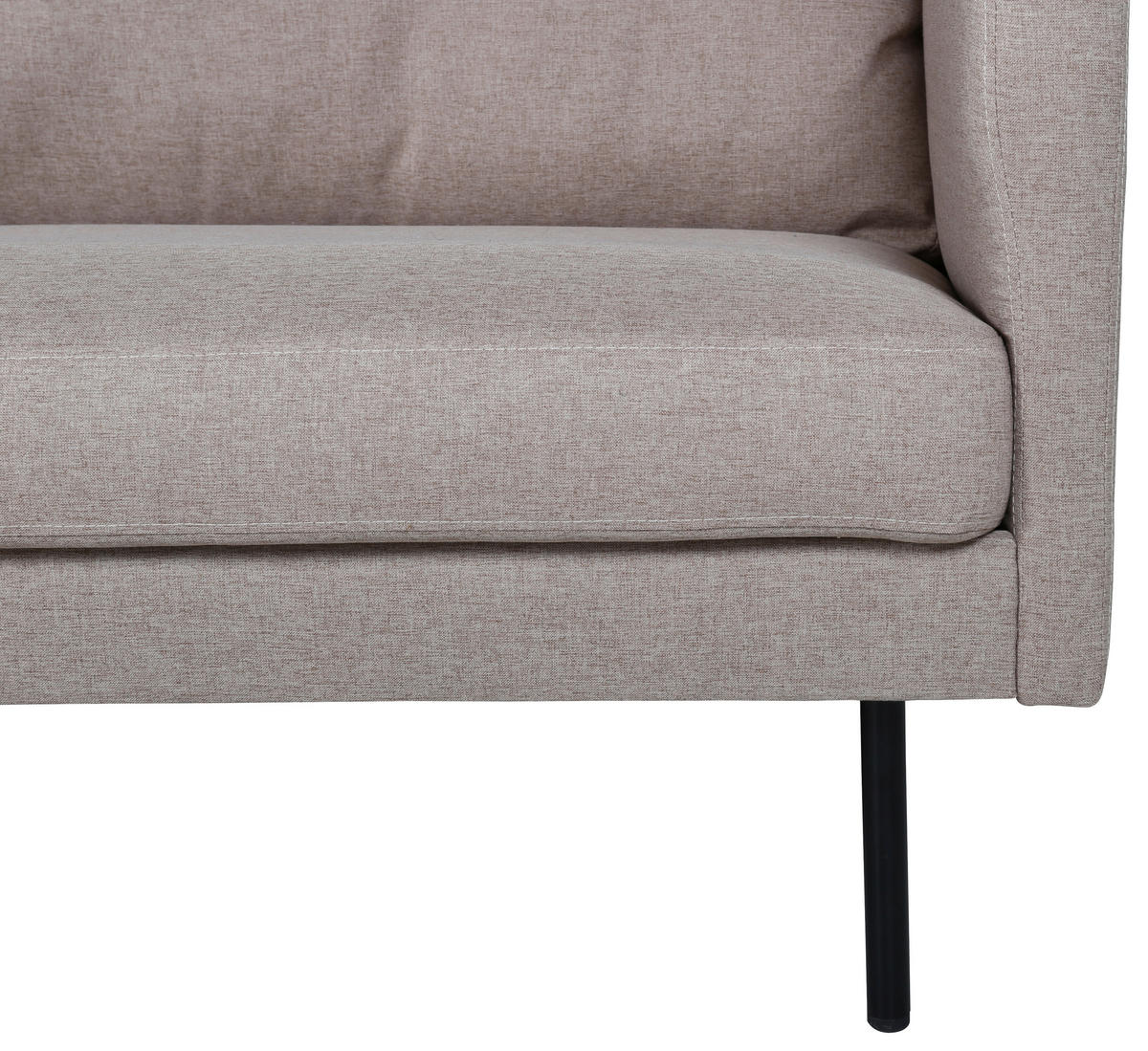 3-SITS SOFFA i textilväv brun, svart  - brun/svart, Design, metall/textil (260/78/80cm) - Livetastic