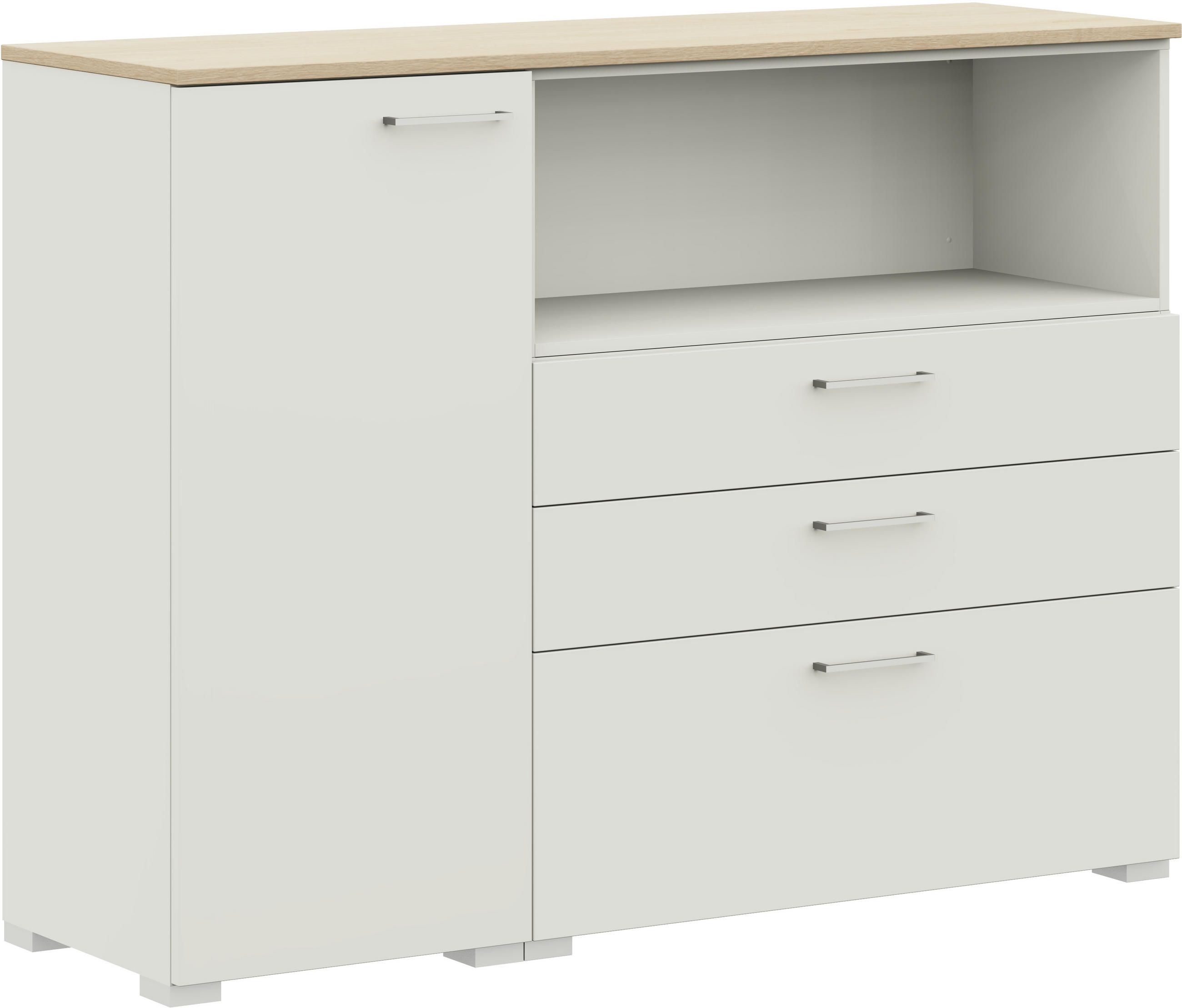 SIDEBOARD  in 150/108/41,9 cm  - Edelstahlfarben/Eichefarben, Design, Holzwerkstoff/Metall (150/108/41,9cm) - Cantus