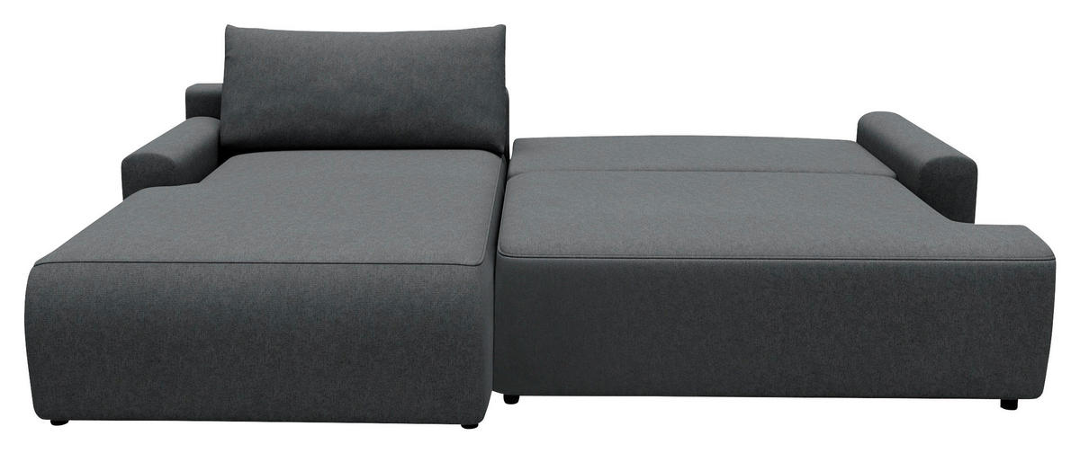 ECKSCHLAFSOFA in Struktur Graphitfarben  - Schwarz/Graphitfarben, Modern, Kunststoff/Textil (167/253cm) - Trendmanufaktur