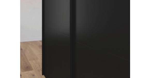 SCHWEBETÜRENSCHRANK 301/223/68 cm 3-türig Schwarz - Schwarz, KONVENTIONELL, Glas/Holzwerkstoff (301/223/68cm) - Novel