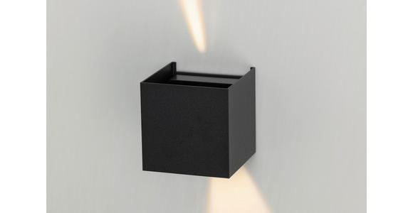 LED-WANDLEUCHTE 10/10/10 cm - Schwarz, Basics, Kunststoff/Metall (10/10/10cm) - Novel