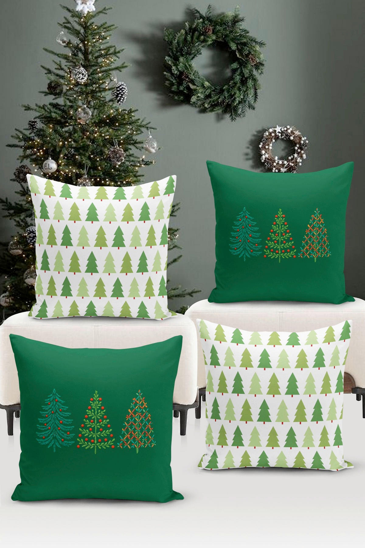 KISSENBEZUG-SET Artfchrst4-105 43/43 cm  - Multicolor, Basics, Textil (43/43cm) - X-Mas