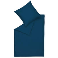 WENDEBETTWÄSCHE SW-PURE Satin 155/220 cm  - Dunkelblau, Basics, Textil (155/220cm) - Schöner Wohnen