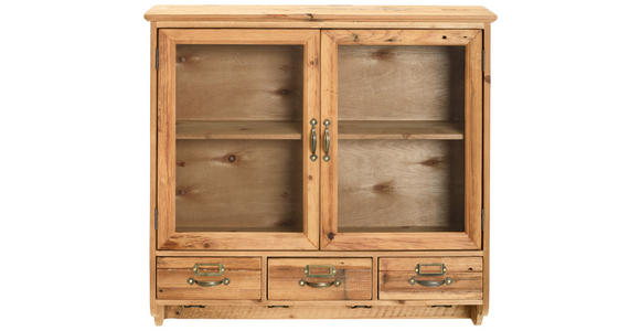 HÄNGEVITRINE  in massiv Tanne Naturfarben  - Messingfarben/Naturfarben, LIFESTYLE, Glas/Holz (64,5/61,5/17,5cm) - Landscape