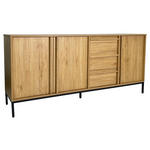 SIDEBOARD WABI  in 180/81/40 cm  - Eichefarben/Schwarz, Design, Holz/Holzwerkstoff (180/81/40cm) - Xora