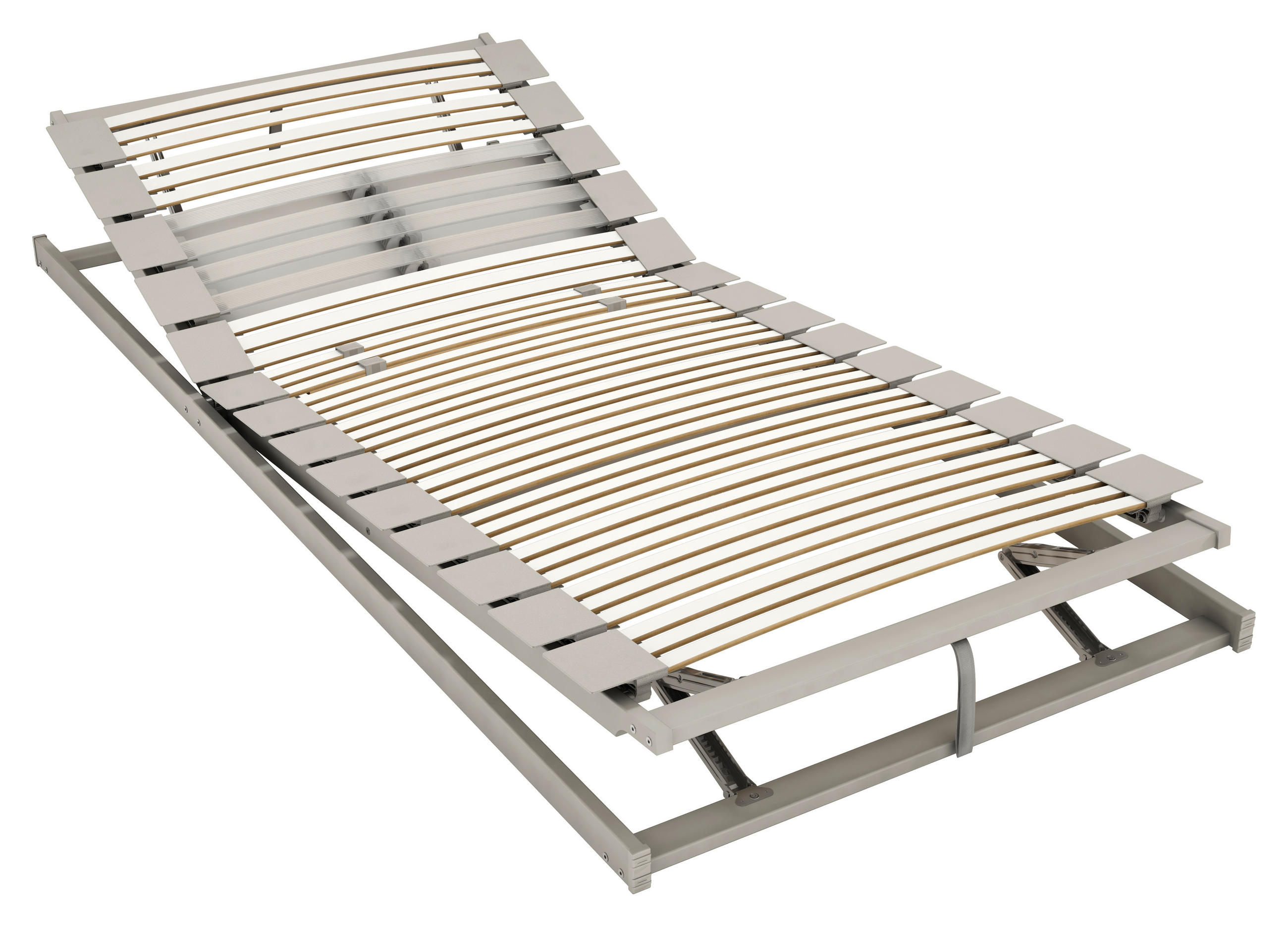 LATTENROST 120/200 cm Kopfteil, Fußteil verstellbar, Buche  - Birkefarben/Grauweiß, Basics, Holz (120/200cm) - Schlaraffia