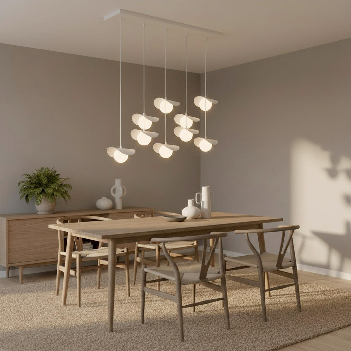 HÄNGELEUCHTE  100/32/120 cm    - Weiß, Design, Glas/Metall (100/32/120cm)