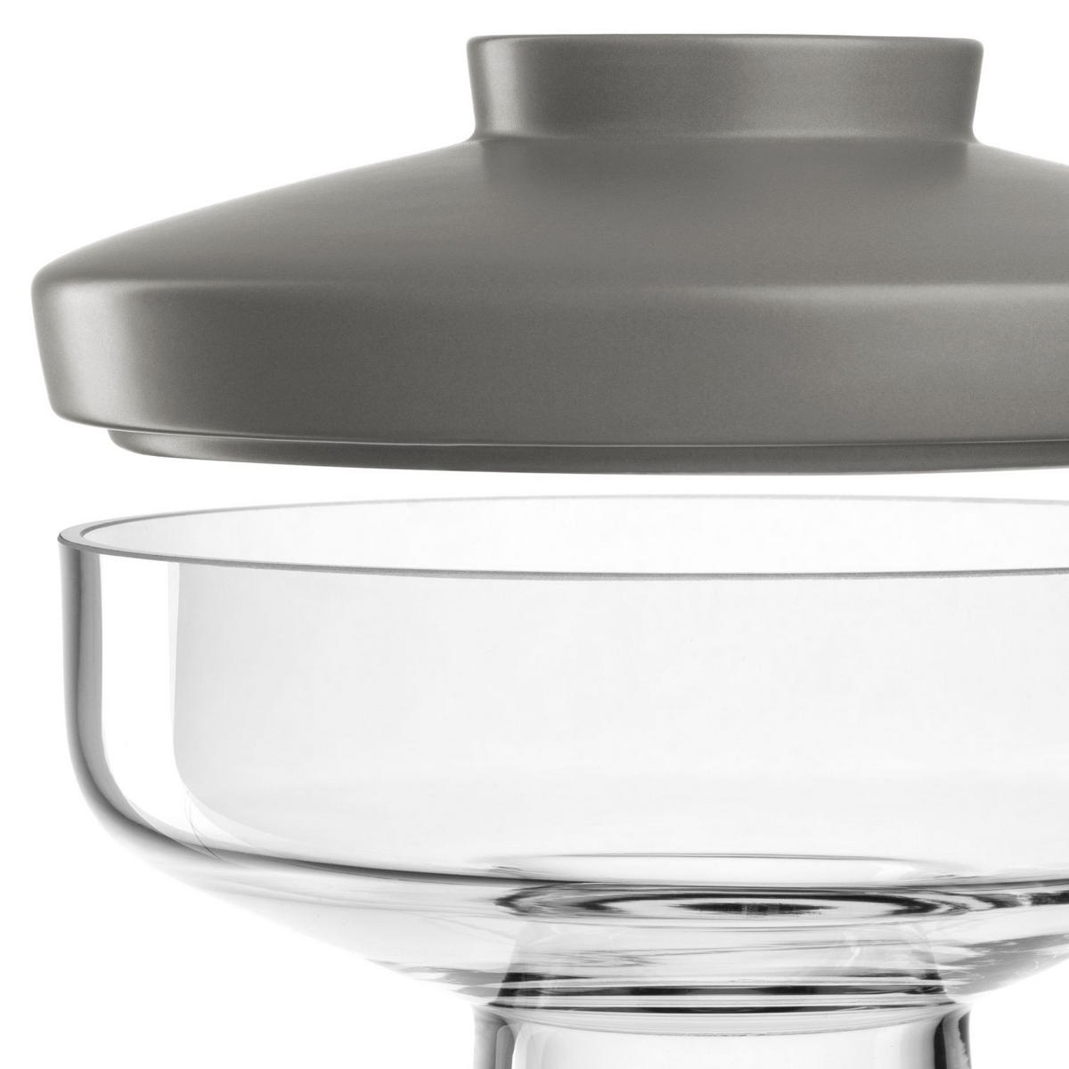 VASE  - Transparent/Grau, KONVENTIONELL, Glas/Keramik (21/21,50/21cm) - Leonardo