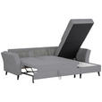 ECKSOFA in Velours Grau  - Schwarz/Grau, KONVENTIONELL, Holz/Textil (244/159cm) - Carryhome