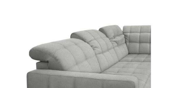 ECKSOFA in Webstoff Hellgrau 216/297 cm - Hellgrau/Schwarz, Design, Holz/Textil (216/297cm) - Xora