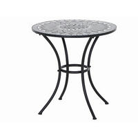 GARTENTISCH Metall, Keramik Schwarz rund  - Schwarz, KONVENTIONELL, Keramik/Metall (60/60/71cm) - Siena Garden