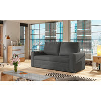 SCHLAFSOFA in Samt Grau  - Schwarz/Grau, Design, Kunststoff/Textil (150/90/90cm) - MID.YOU