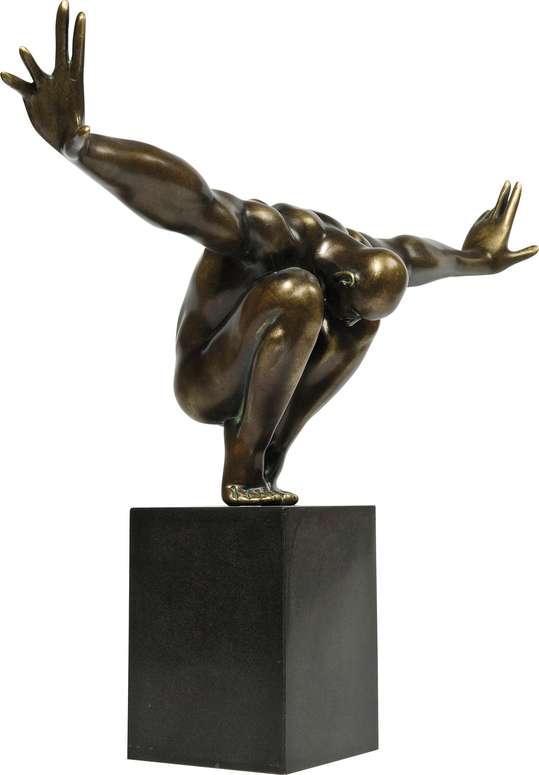 SKULPTUR - Schwarz/Bronzefarben, Design, Kunststoff/Stein (75/52/21cm) - Kare-Design