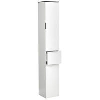 HÖGSKÅP  - vit/silver, Modern, trämaterial/plast (30/190/30cm) - MID.YOU