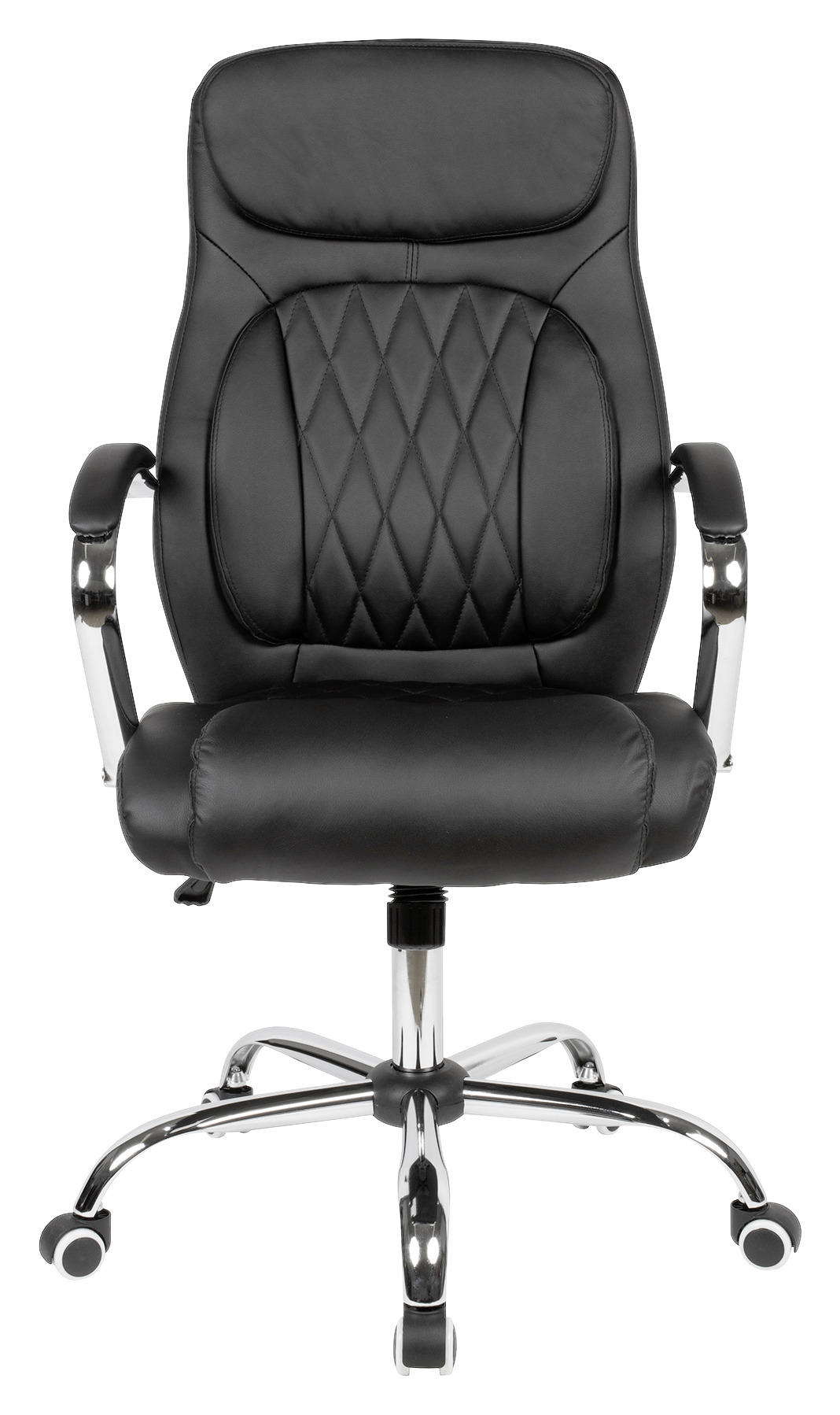 CHEFSESSEL in Lederlook Schwarz - Chromfarben/Schwarz, Modern, Kunststoff/Textil (70/113/70cm) - MID.YOU
