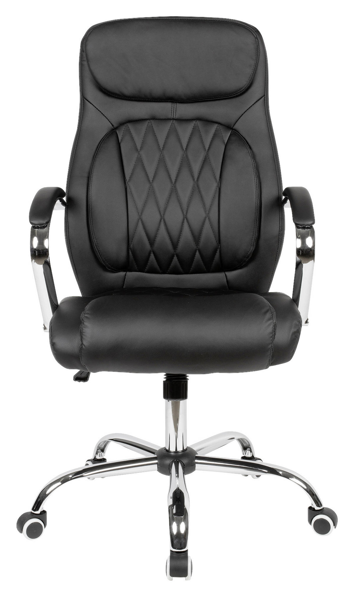 CHEFSESSEL Lederlook Schwarz  - Chromfarben/Schwarz, MODERN, Kunststoff/Textil (70/113/70cm) - MID.YOU