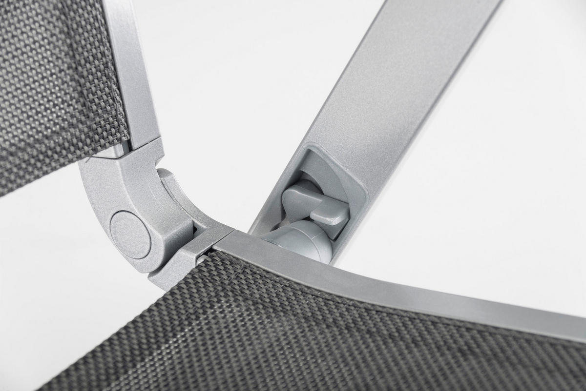 GARTENKLAPPSESSEL in Metall, Textil Graphitfarben, Silberfarben  - Silberfarben/Graphitfarben, Basics, Textil/Metall (63/112/68cm) - Kettler