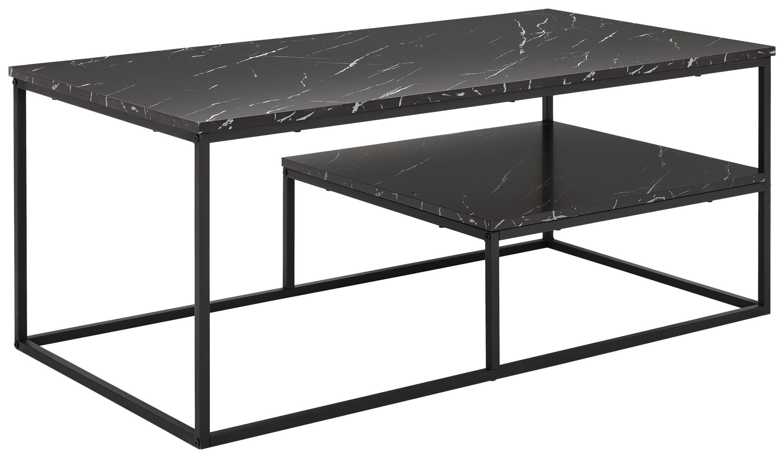 Couchtisch Sun 110/60/45 cm rechteckig Anthrazit  - Anthrazit/Schwarz, Design, Holzwerkstoff/Metall (110/60/45cm) - MID.YOU
