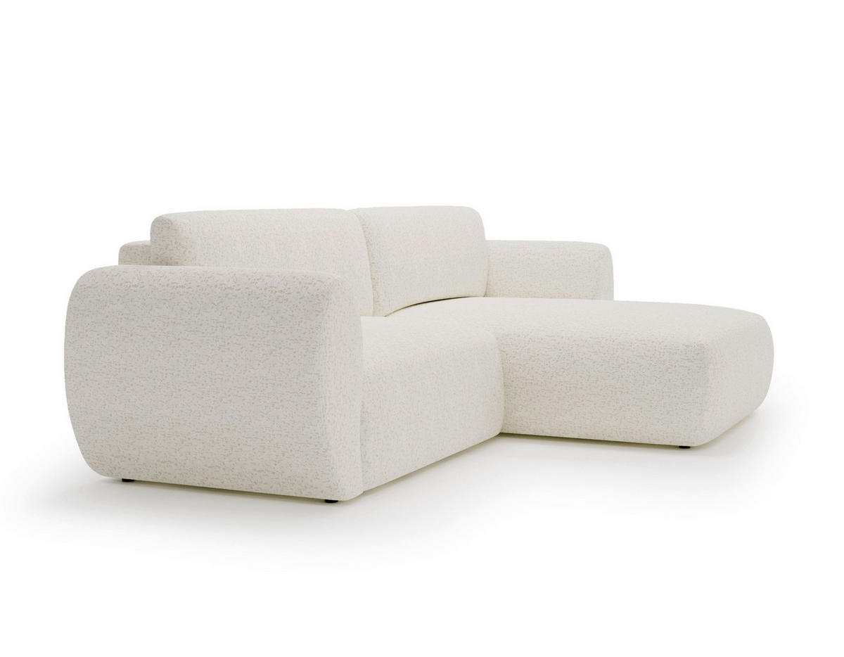 ECKSOFA Chenille Creme  - Creme/Schwarz, Design, Kunststoff/Textil (288/170cm) - Livetastic