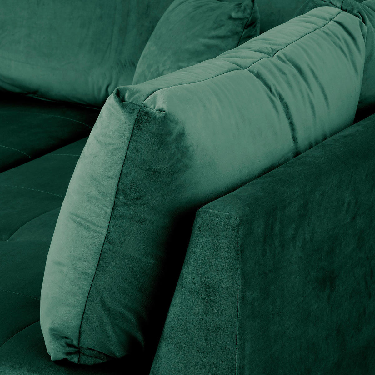 ECKSOFA inkl. Hocker Ariella in Samt Grün  231/161 cm  - Naturfarben/Grün, Design, Holz/Textil (231/161cm) - Livetastic