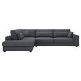 ECKSOFA in Cord Graphitfarben  - Schwarz/Graphitfarben, KONVENTIONELL, Kunststoff/Textil (250/314cm) - Carryhome