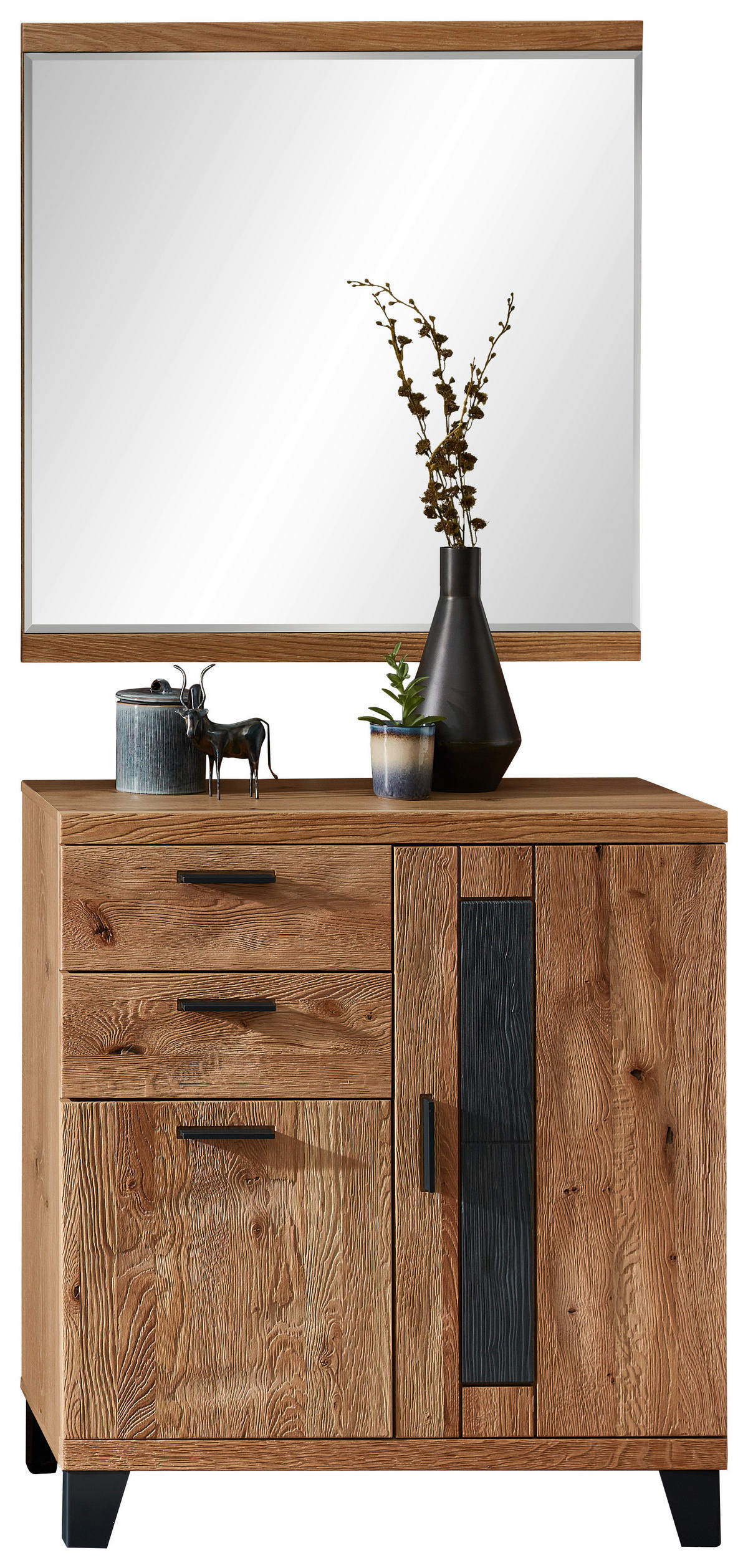 WANDSPIEGEL 85/88/2 cm  - Eichefarben, Natur, Glas/Holz (85/88/2cm) - Linea Natura
