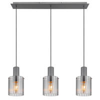 HÄNGELEUCHTE 98/18/120 cm  - Dunkelgrau, Design, Glas/Metall (98/18/120cm) - Globo