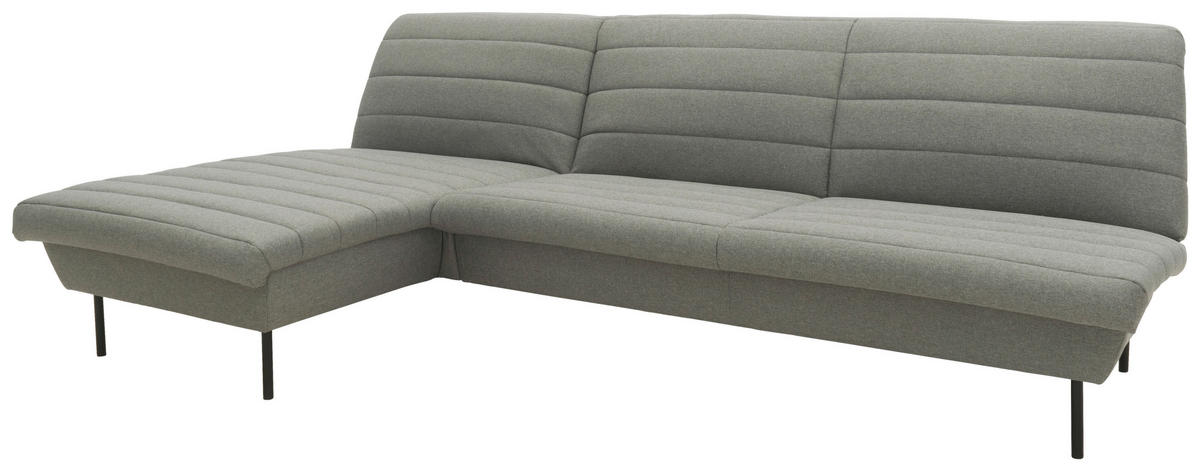 ECKSOFA in Webstoff Graubraun  168/274 cm  - Graubraun/Schwarz, Design, Textil/Metall (168/274cm) - LOOKS by W.Joop