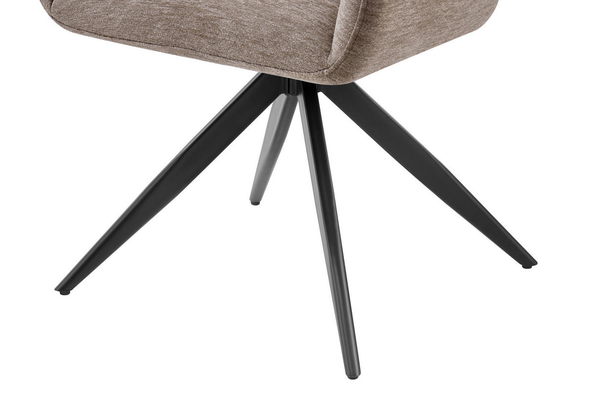 ARMLEHNSTUHL  Sitzfläche 360° drehbar Chenille  Schwarz, Taupe  - Taupe/Schwarz, MODERN, Holz/Textil (58/89/62,5cm) - Livetastic