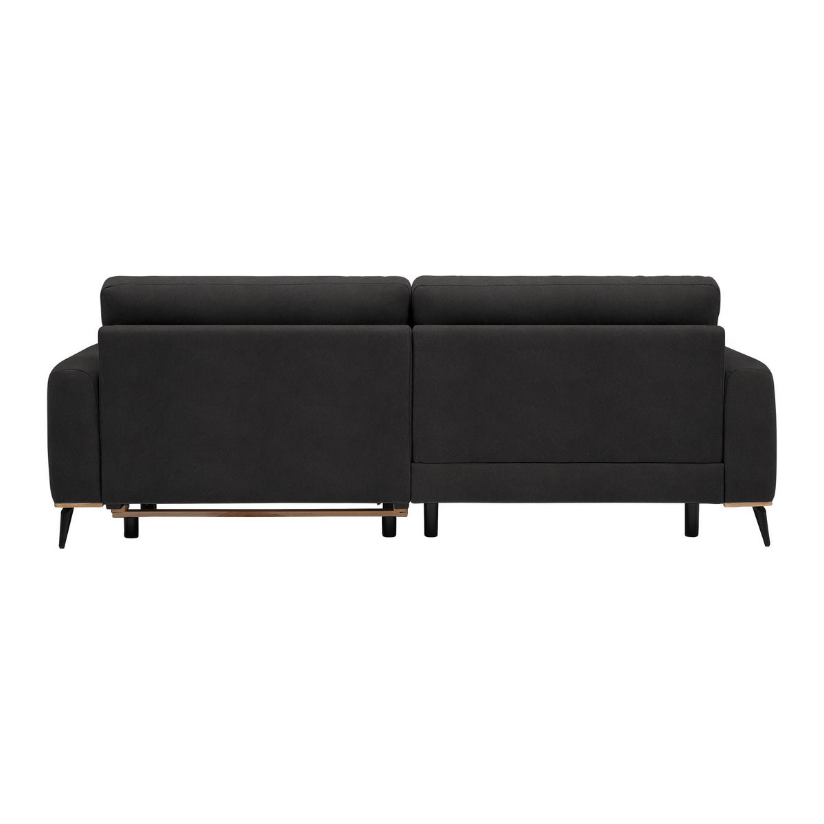 ECKSOFA in Lederlook, Mikrofaser Dunkelgrau  - Dunkelgrau/Schwarz, Konventionell, Holz/Textil (167/234cm) - MID.YOU